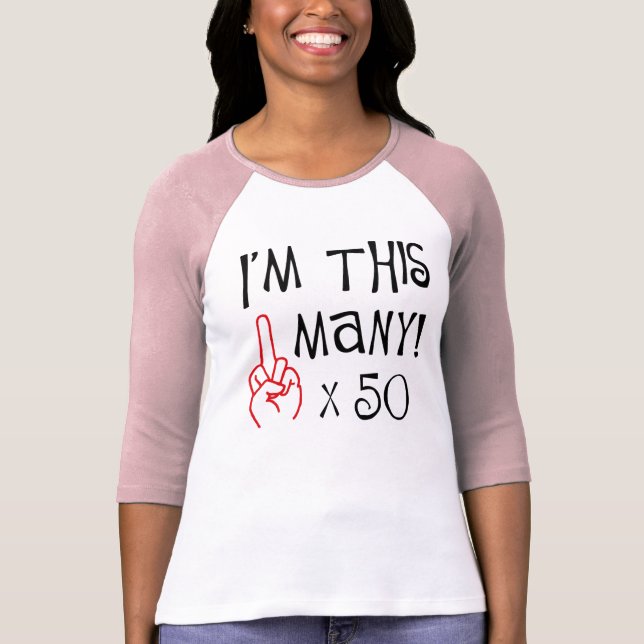 Camiseta 50th saudação do dedo médio do aniversário (Frente)