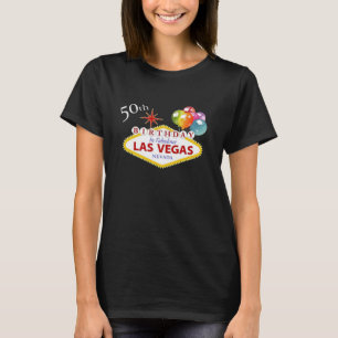 Camiseta 50th T-shirt do Raglan da Capa do aniversário 3/4
