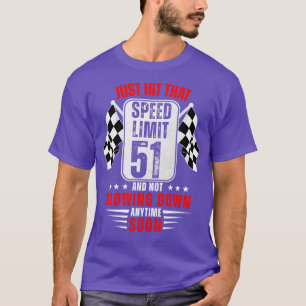 Camiseta 51º Aniversário - Sinal de Velocidade 51 Anos Engr