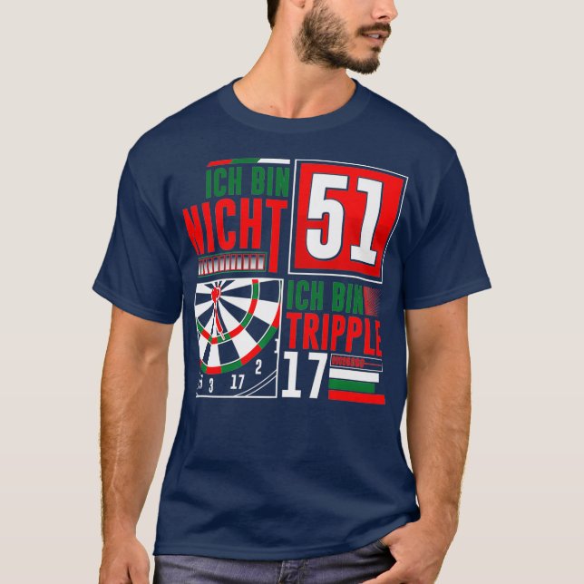 Camiseta 510 ruas Aniversário Darts Engraçado Dizendo Dardo (Frente)