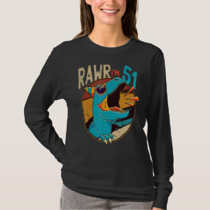 Camiseta 511000000De aniversário Dinossauro, 51 anos de ida
