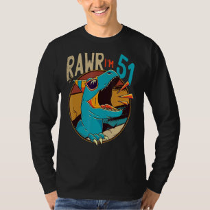 Camiseta 511000000De aniversário Dinossauro, 51 anos de ida