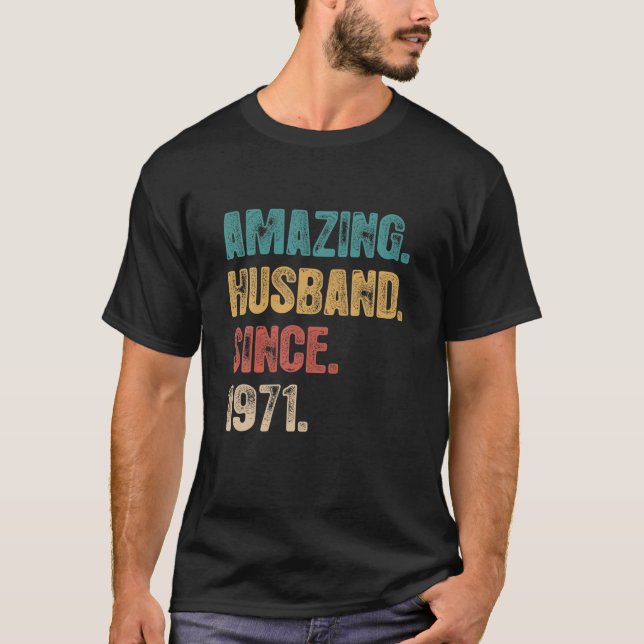 Camiseta 51 Aniversário De Casamento Para Ele - Marido Incr (Frente)