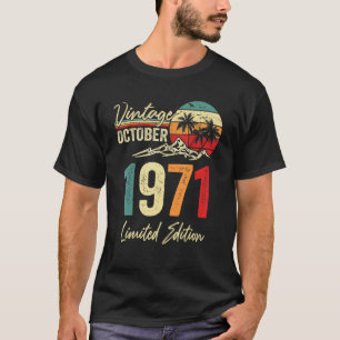 Camiseta 51 anos Vintage outubro de 1971 51ruas Aniversário
