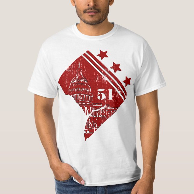 Camiseta 51rua - Estado da bandeira de Washington DC Border (Frente)