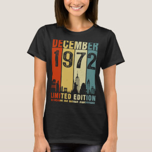 Camiseta 51ruas Aniversário Vintage Dezembro 1972 51 Anos