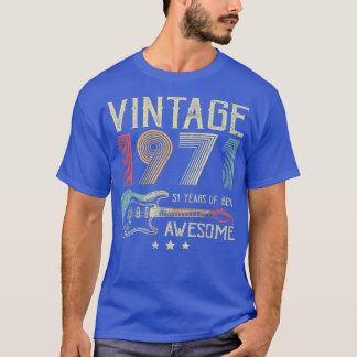 Camiseta 51st Birthday Womens Mens Vintage Awesome 1971 Gui