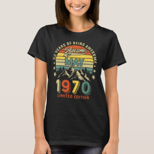 Camiseta 52º Aniversário 52 Anos Incrível Desde Maio De 197