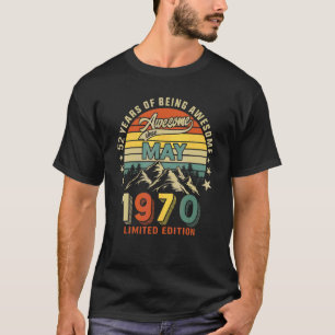 Camiseta 52º Aniversário 52 Anos Incrível Desde Maio De 197