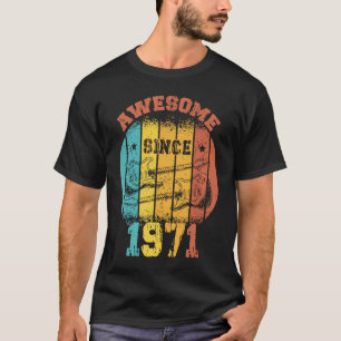 Camiseta 52º Aniversário Vintage 1971 Retro 52 Anos Guit