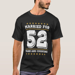 Camiseta 52 Anos Casamento 52º Aniversário De Casamento