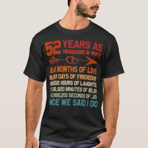 Camiseta 52 anos como marido e mulher 52 anos presente