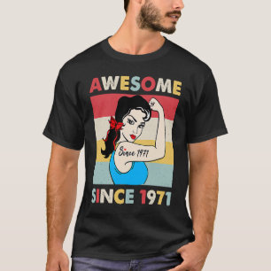 Camiseta 52 anos de idade incrível desde 1971 52º aniversár