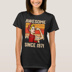 Camiseta 52 anos de idade incrível desde 1971 52º aniversár