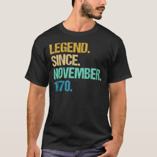 Camiseta 52 Anos De Idade Incrível Desde Novembro De 1970 5