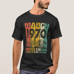 Camiseta 52 Anos De Idade Março 1970 Edição Limitada 52º Di