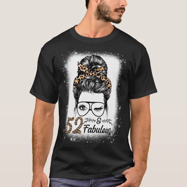 Camiseta 52 anos Fabuloso, Brun Leopard 52º Nascimento (Frente)