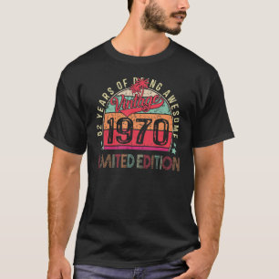 Camiseta 52 anos Vintage 1970 52º aniversário