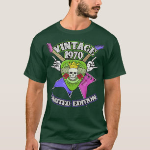 Camiseta 52 Anos Vintage 1970 Legal Rock Guitar 52th Bi