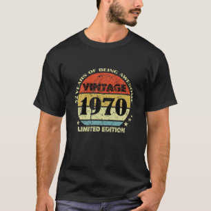 Camiseta 52 anos Vintage 1970 Limited Edition Happy 52N