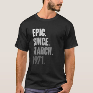 Camiseta 52 Anos Vintage 1971 Março 52º Deco