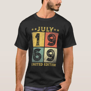Camiseta 52 anos Vintage julho 1969 52º aniversário