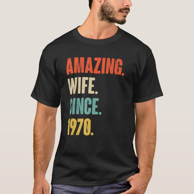 Camiseta 52 Year Wedding Anniversary For Her Amazing Wife S (Frente)