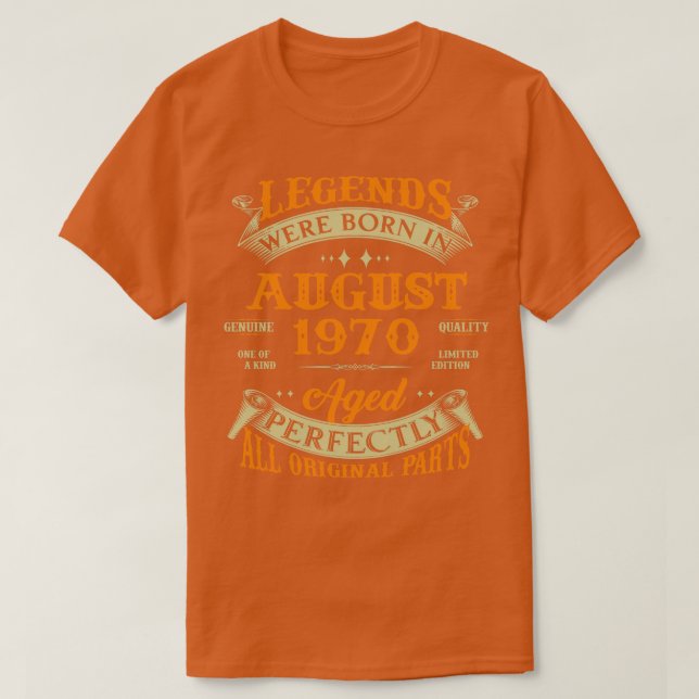 Camiseta 53º Nascer De Legendas De Presente De Aniversário  (Frente do Design)