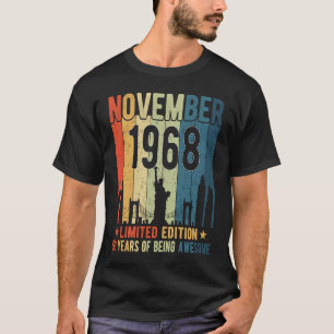 Camiseta 53. º aniversário 53 anos Vintage novembro de 1968
