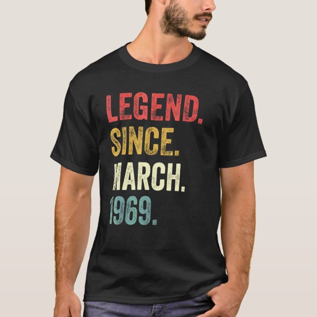 Camiseta 53. º aniversário de 53 anos Legenda desde março d (Frente)