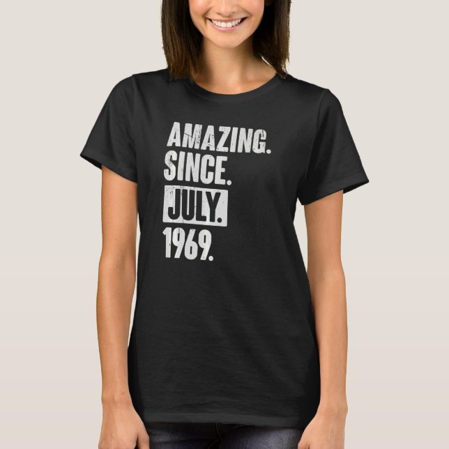 Camiseta 53 anos 53 anos surpreendente desde julho de 1966 (Frente)