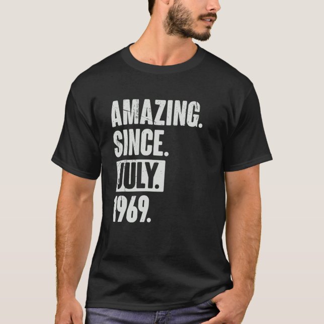 Camiseta 53 anos 53 anos surpreendente desde julho de 1966 (Frente)