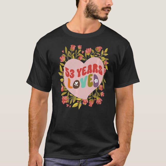Camiseta 53 anos amavam as mulheres celebrações de aniversá (Frente)