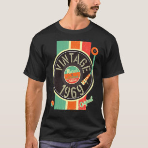 Camiseta 53 Anos Aniversário Homem 1969 Março Viável Vinil