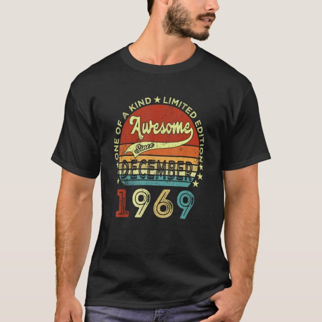 Camiseta 53 Anos De Idade Incrível Desde Dezembro De 1969 5 (Frente)