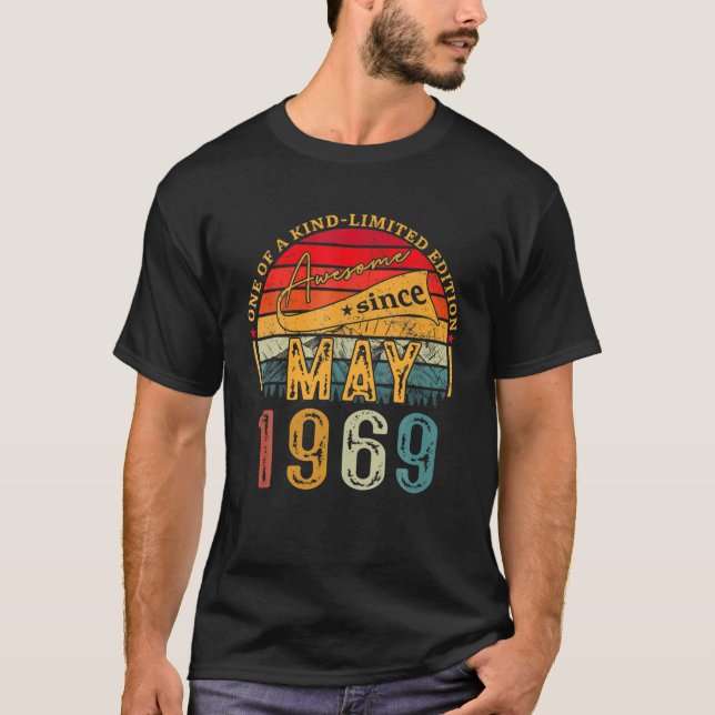 Camiseta 53 Anos De Idade Incrível Desde Maio De 1969 Ofere (Frente)