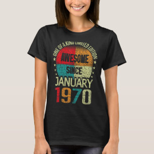 Camiseta 53 Anos Incrível Desde Janeiro De 1970 Vintage 53r