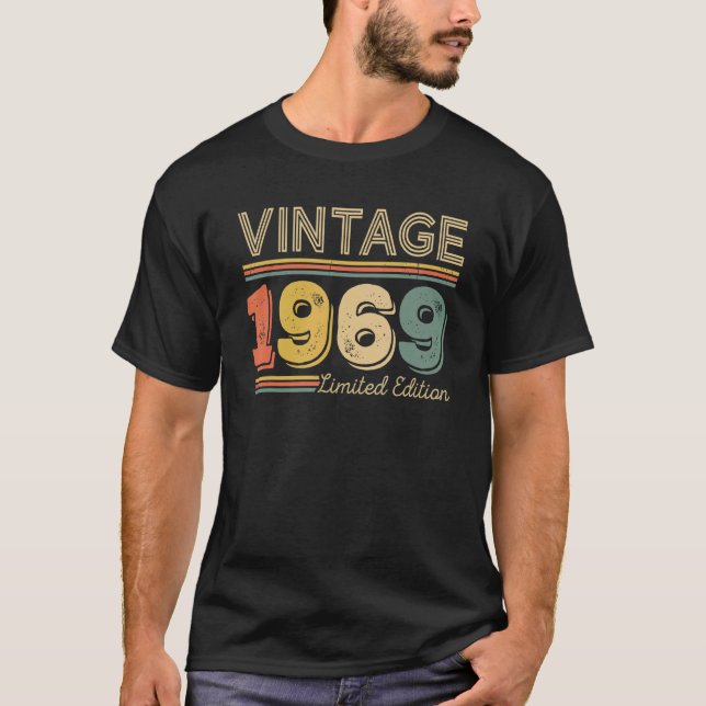 Camiseta 53 anos Vintage 1969 53º aniversário (Frente)