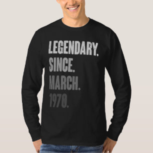 Camiseta 53 anos Vintage 1970 Aniversário 53 de março