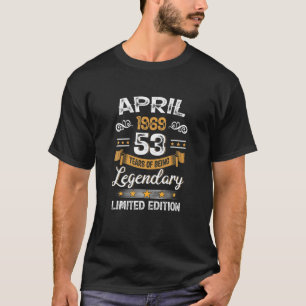 Camiseta 53 Anos Vintage Incrível Abril 1969 53Rd Birthd