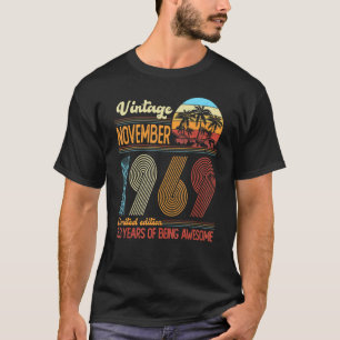 Camiseta 53 anos Vintage novembro de 1969 53º dia