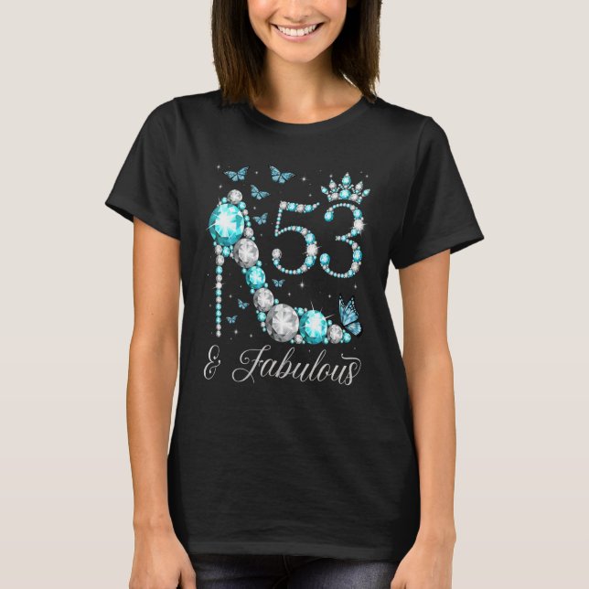 Camiseta 53 e Fabulosa Rainha de 53 Anos de 53 Anos (Frente)
