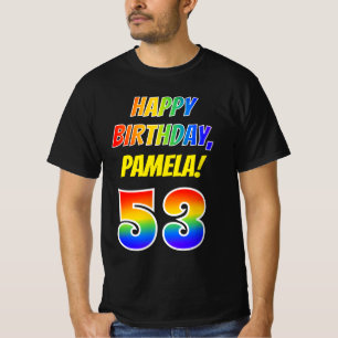 Camiseta 53.o Aniversário — Negrito, Divertido, Rainbow 