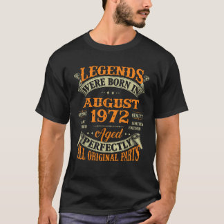 Camiseta 53rd Birthday Gift Legends Born In August 1972 53 