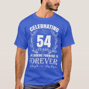Camiseta 54º aniversário de casamento bonito para Casais ca