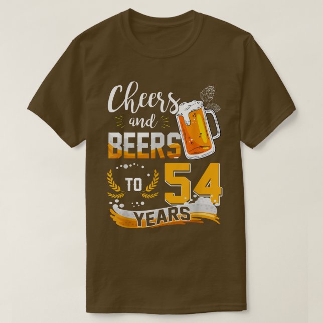 Camiseta 54.º Aniversário Da Saúde E Cervejas A 54 Anos De  (Frente do Design)