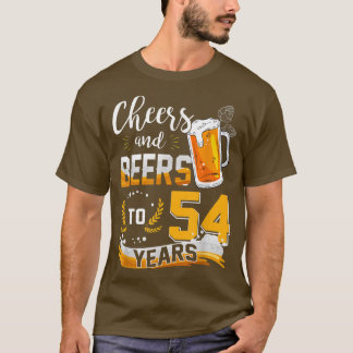 Camiseta 54.º Aniversário Da Saúde E Cervejas A 54 Anos De