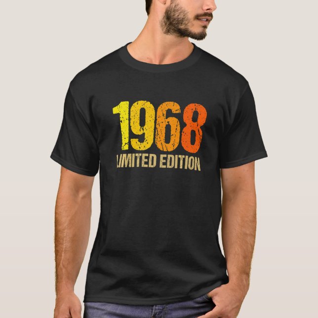Camiseta 54.º Aniversário Damas Mens 54 Anos 1968 16 (Frente)