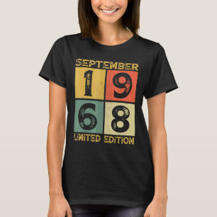 Camiseta 54. º Aniversário Decorações setembro 1968 54 anos