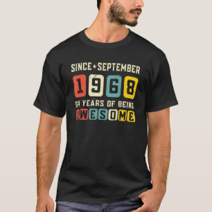 Camiseta 54.º aniversário incrível desde setembro de 1968
